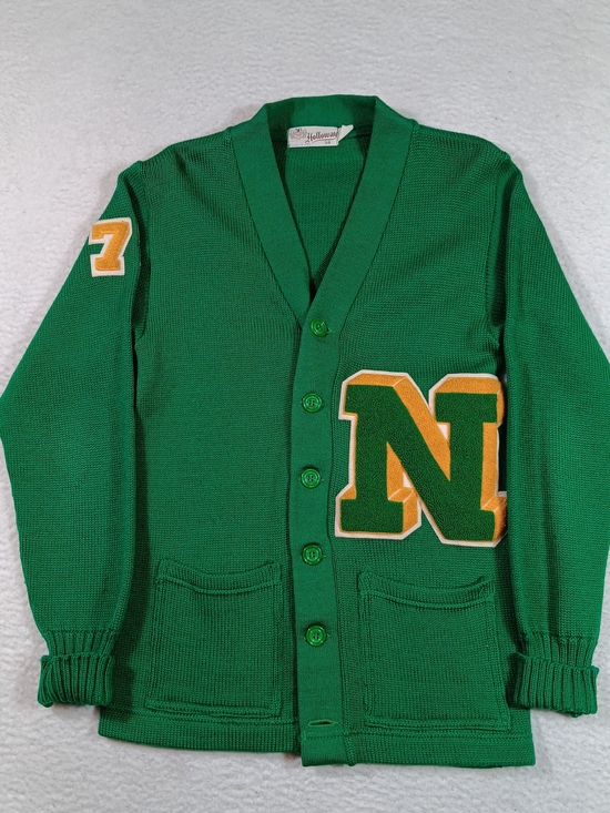 Holloway Other - Vintage 50s Holloway Letterman Cardigna Mens 38 Kelly Green Chenille N Ivy